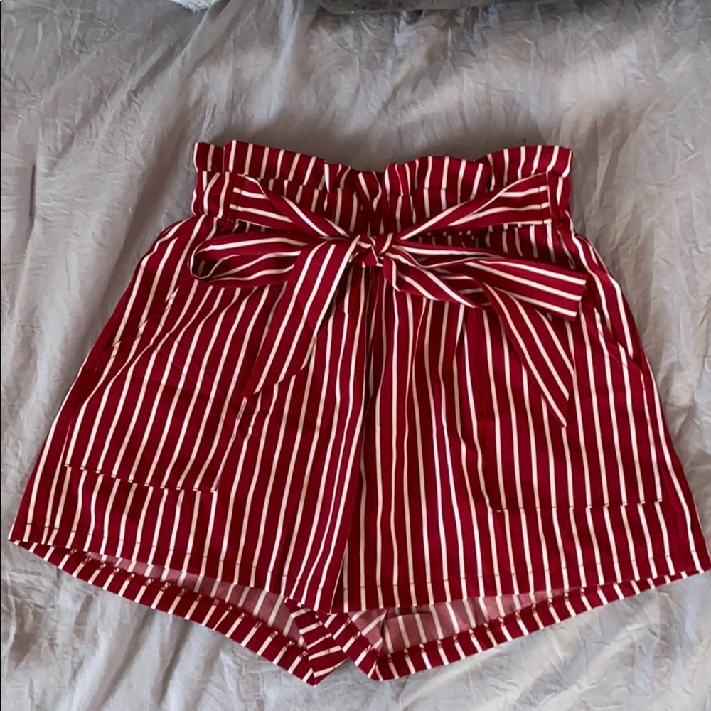 SHEIN Paper Bag Stripped Shorts - Picture 1 of 4